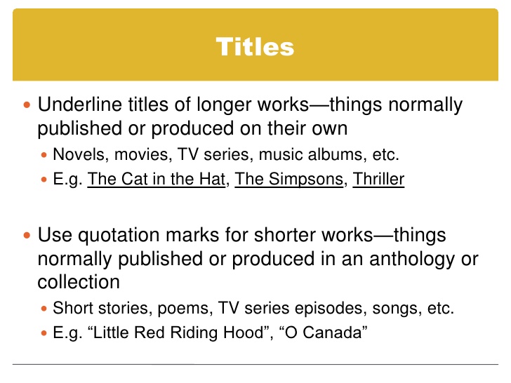 Are Movie Titles Italicized?